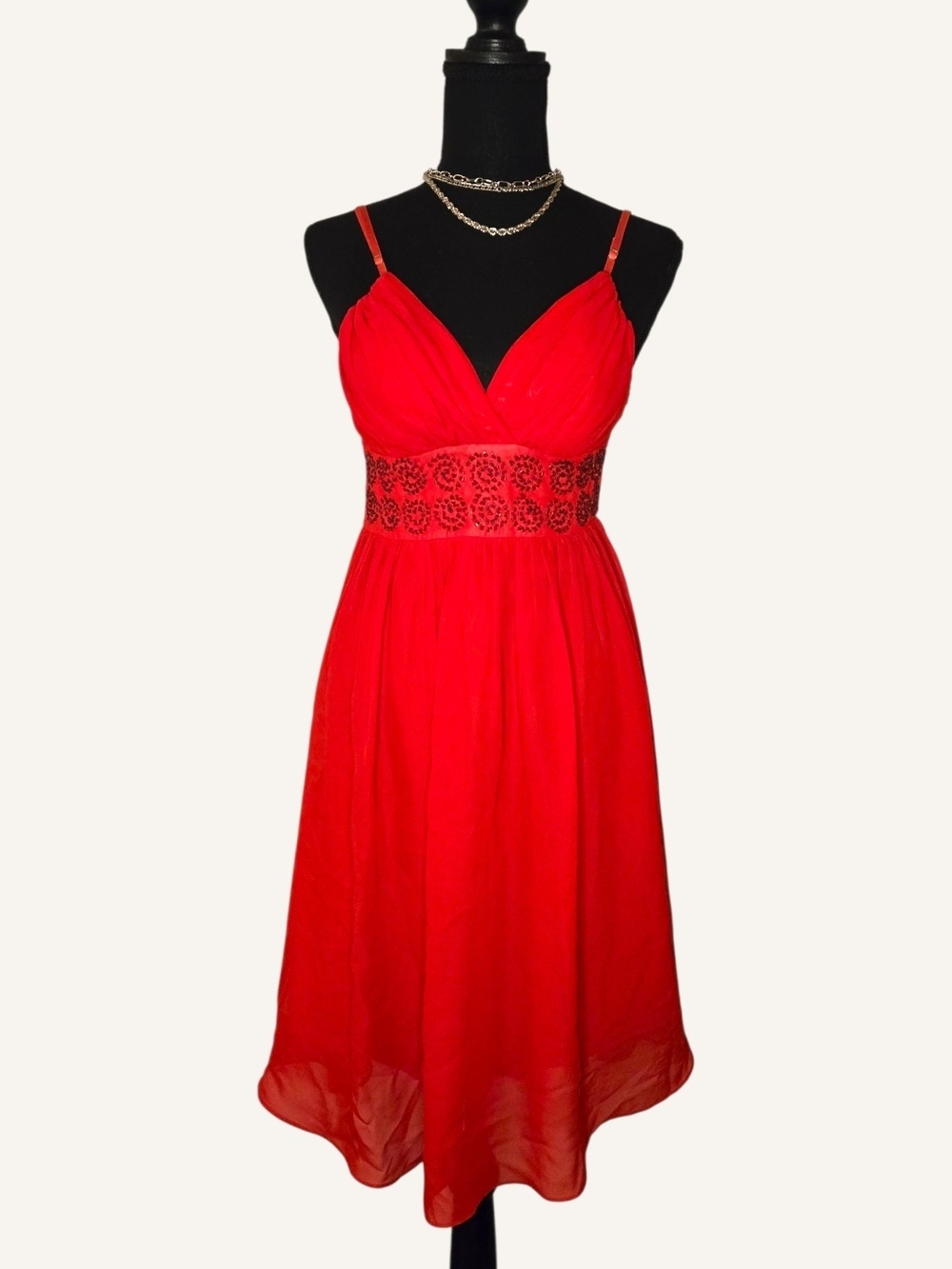 Cute Y2k Red Spaghetti-Strap Mini Dress!